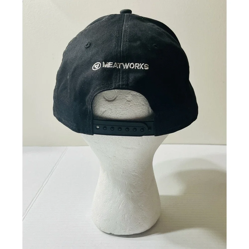 Meat Works SnapBack‎ Hat Men's Adjustable Black Orange Casual Workwear Outdoors